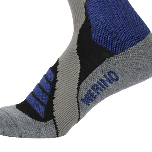 Woolf Snow Socks Merino - size 39-42 Blue/black/dark grey