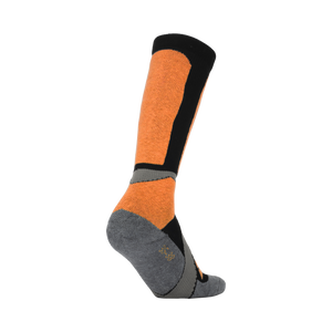 Woolf Snow Socks Merino - size 43-46 Orange/black/dark grey